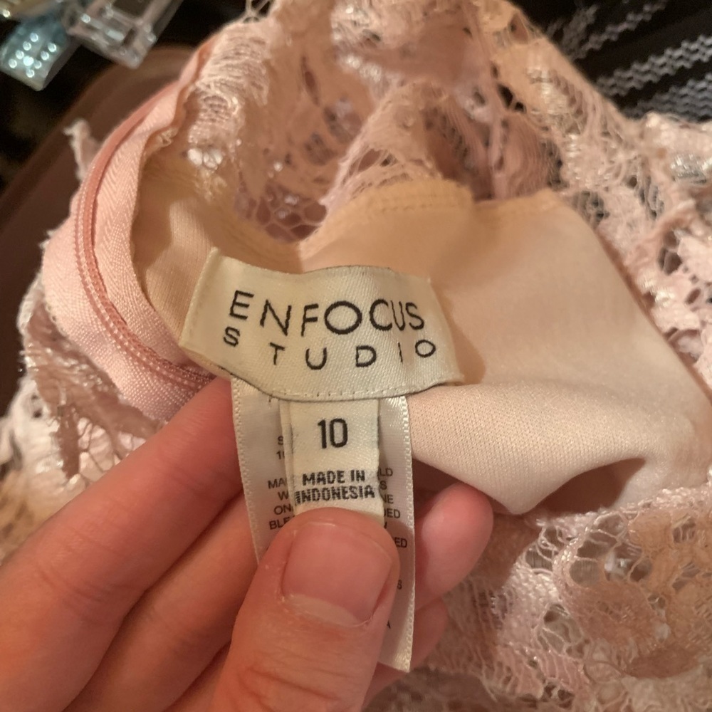 Enfocus Studio Blush Pink Lace Dress 10 - Picture 10 of 10